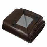 Heavy Duty Reversible Brown and Silver Tarpaulin, 2 Pack
