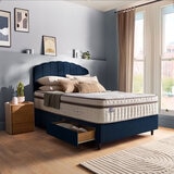 Silentnight Velvet 4 Drawer Divan Base with Merlin Headboard in 3 Colours & 3 Sizes