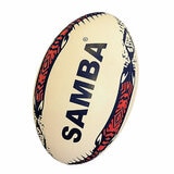 Studio image of the front of the samba rugby ball