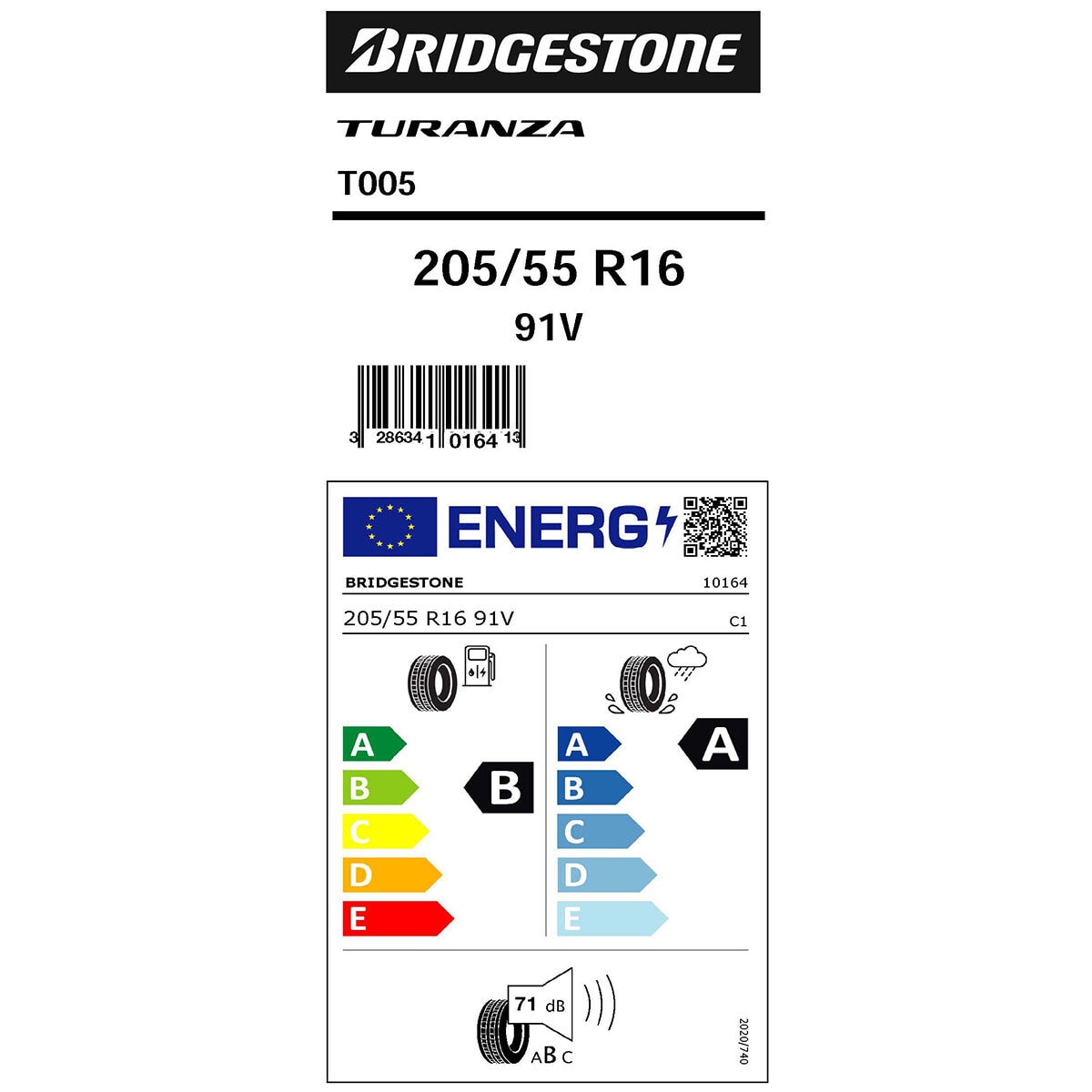 Bridgestone 205/55 R16 91V (C) TURANZA T005