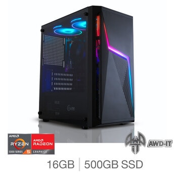 AWD-IT Volt 4, AMD Ryzen 5, 16GB RAM, 500GB SSD, Gaming Desktop PC