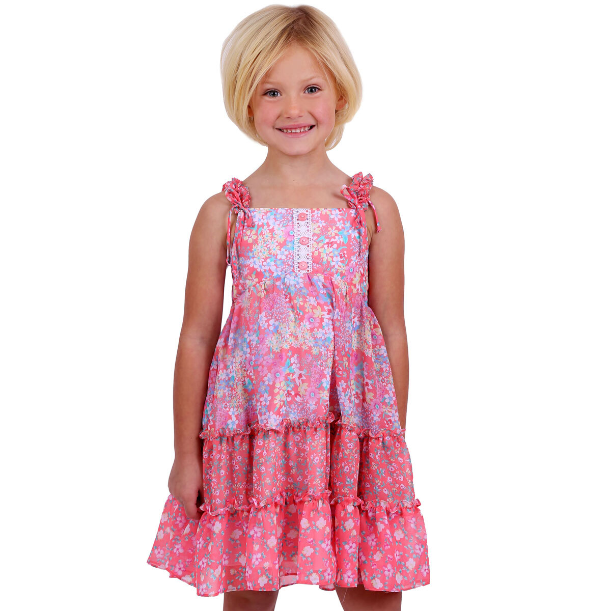 Jona Michelle Girl's Sundress in Pink Floral, Size 5 | Costco UK