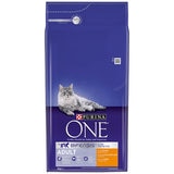 Bright blue front of packaging with a white background
