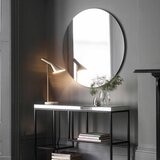 Gallery Hayle Black Round Mirror, 100cm