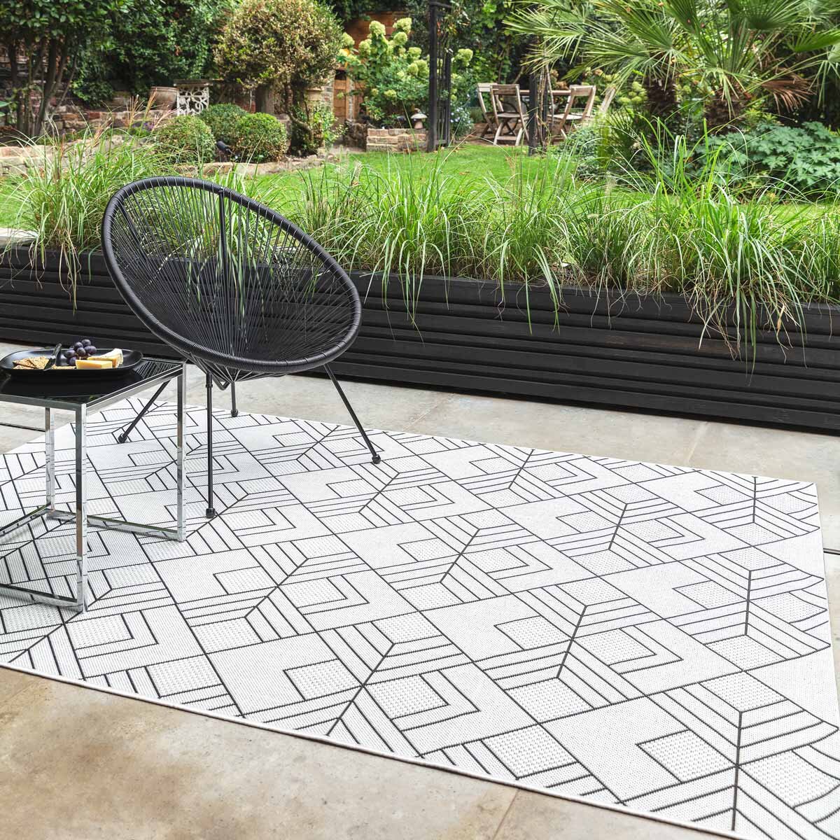 Patio Outdoor Deco Ivory Rug