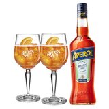 Aperol bottle and glass