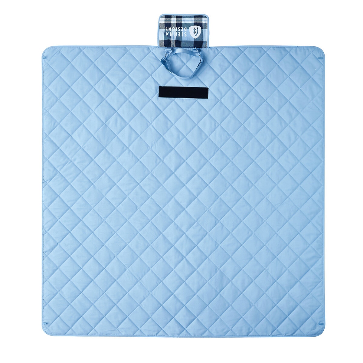Sierra Designs Waterproof Outdoor Tote Blanket in Blue Plaid, 182 x 182 cm