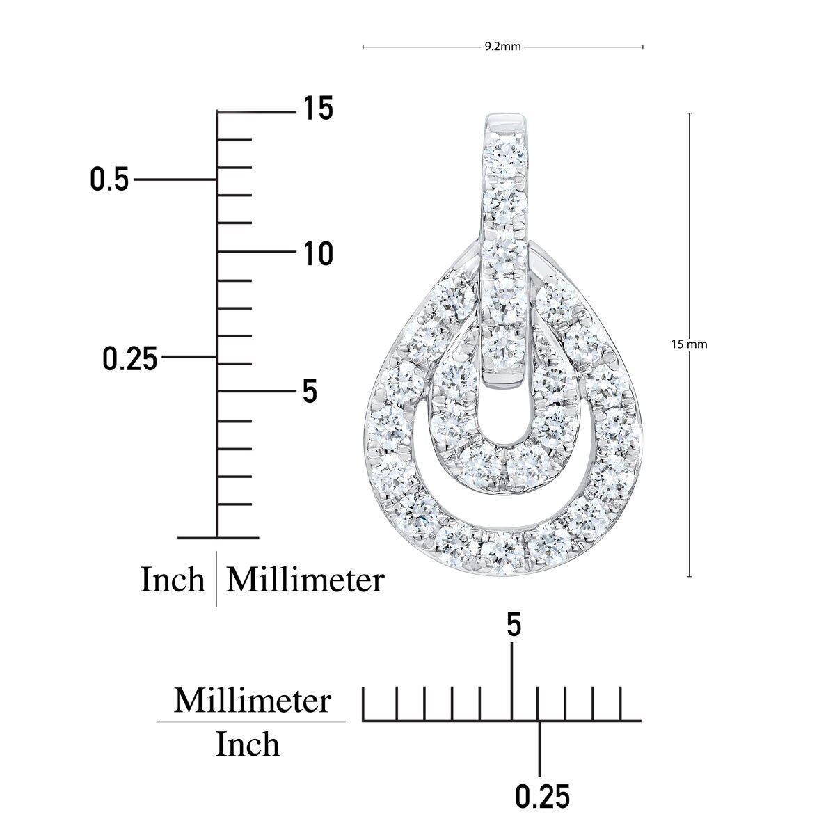 0.65ctw Round Brilliant Cut Diamond Drop Earrings, 14ct White Gold