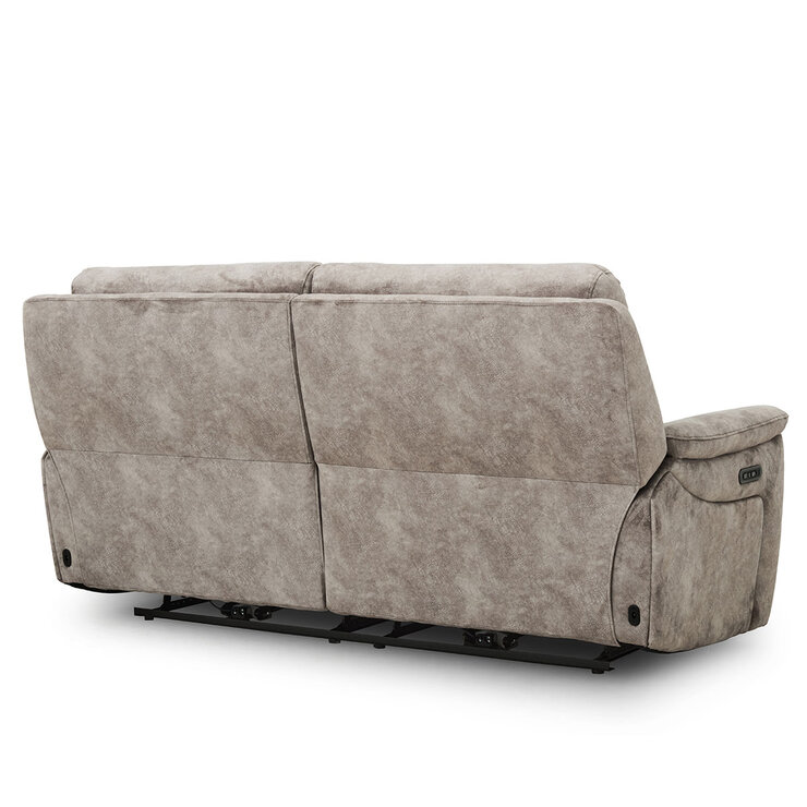 Oscar Grey Fabric Power Reclining Large 2 Seater Sofa with Power Headrest