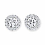 1.22ctw Round Brilliant Cut Diamond Earrings, 18ct White Gold