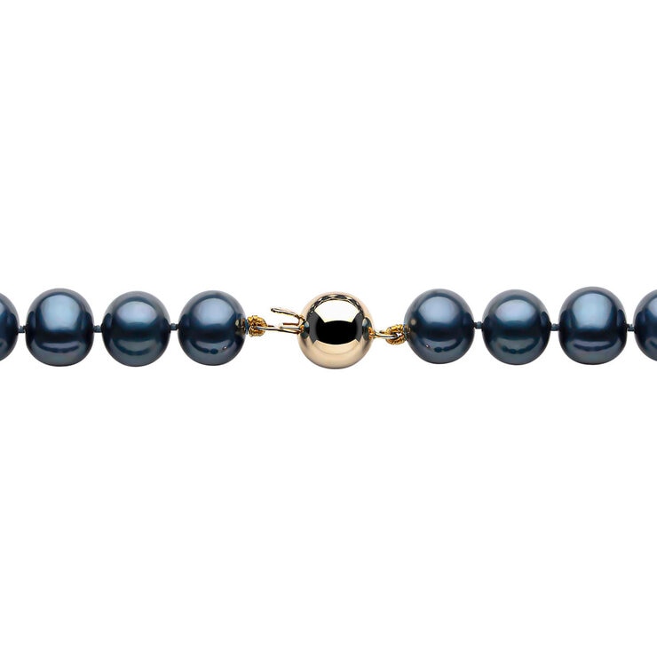 7.5mm-8mm Freshwater Black Pearl Necklace, 18ct Yellow Gold 7.5mm-8mm Freshwater Black Pearl Necklace, 18ct Yellow Gold