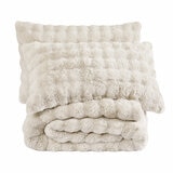 FRYE Faux Fur Cream 3 Piece Comforter Set FRYE Faux Fur Cream 3 Piece Comforter Set