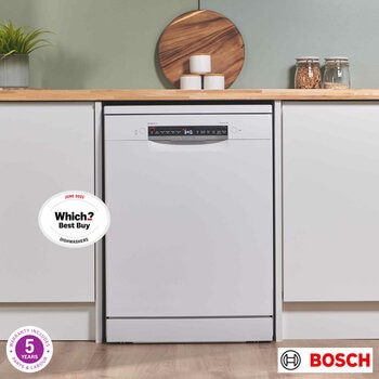 Bosch SMS6ZCW10G Series 6 Freestanding 14 Place Setting Dishwasher, B Rated in White