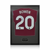 Jarrod Bowen Signed Framed West Ham United Football Shirtin Black