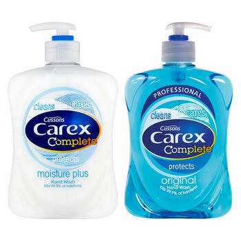 Carex Antibacterial Liquid Hand Wash, 6 x 500ml in 2 Varieties