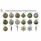 Shatter Resistant Christmas Ornaments Gold/Green - 80 pack