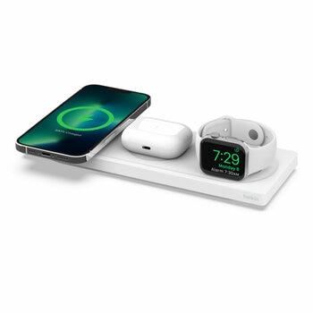 Belkin 3-In-1 Wireless Charging Pad With MagSafe White - WIZ016MYWH-APL