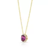 Rhodolite Garnet and Diamond Pendant, 14k Yellow Gold
