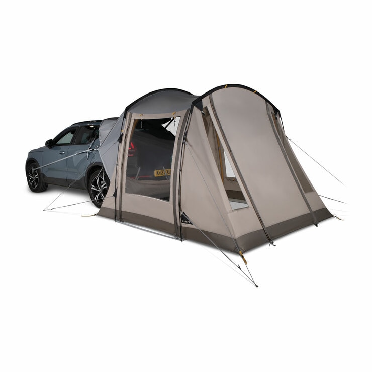 Studio image of the Tailnest tent with the doors closed