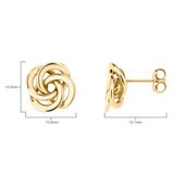 14ct Yellow Gold Large Love Knot Earrings