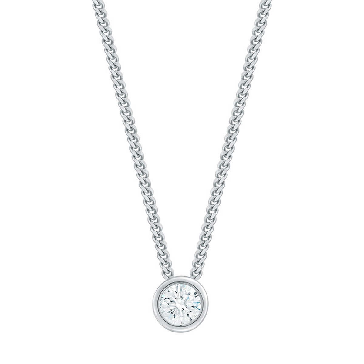 0.30ct Round Brilliant Cut Diamond Pendant, 14ct White Gold