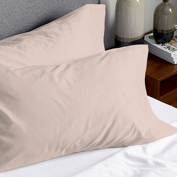 Purity Home 400 Thread Count Cotton Pillowcases, 2 Pack in Blush