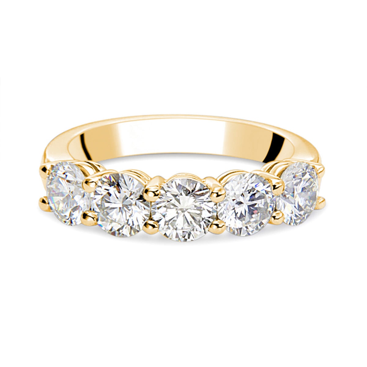 2ctw 5 Stone Ring, 18k Yellow Gold