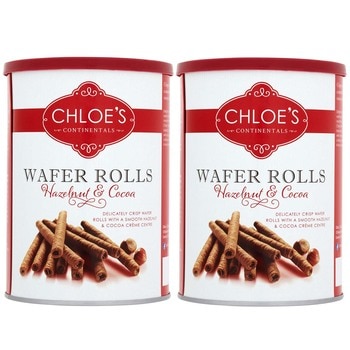 Chloe's Hazelnut & Cocoa Wafer Rolls, 2 x 400g