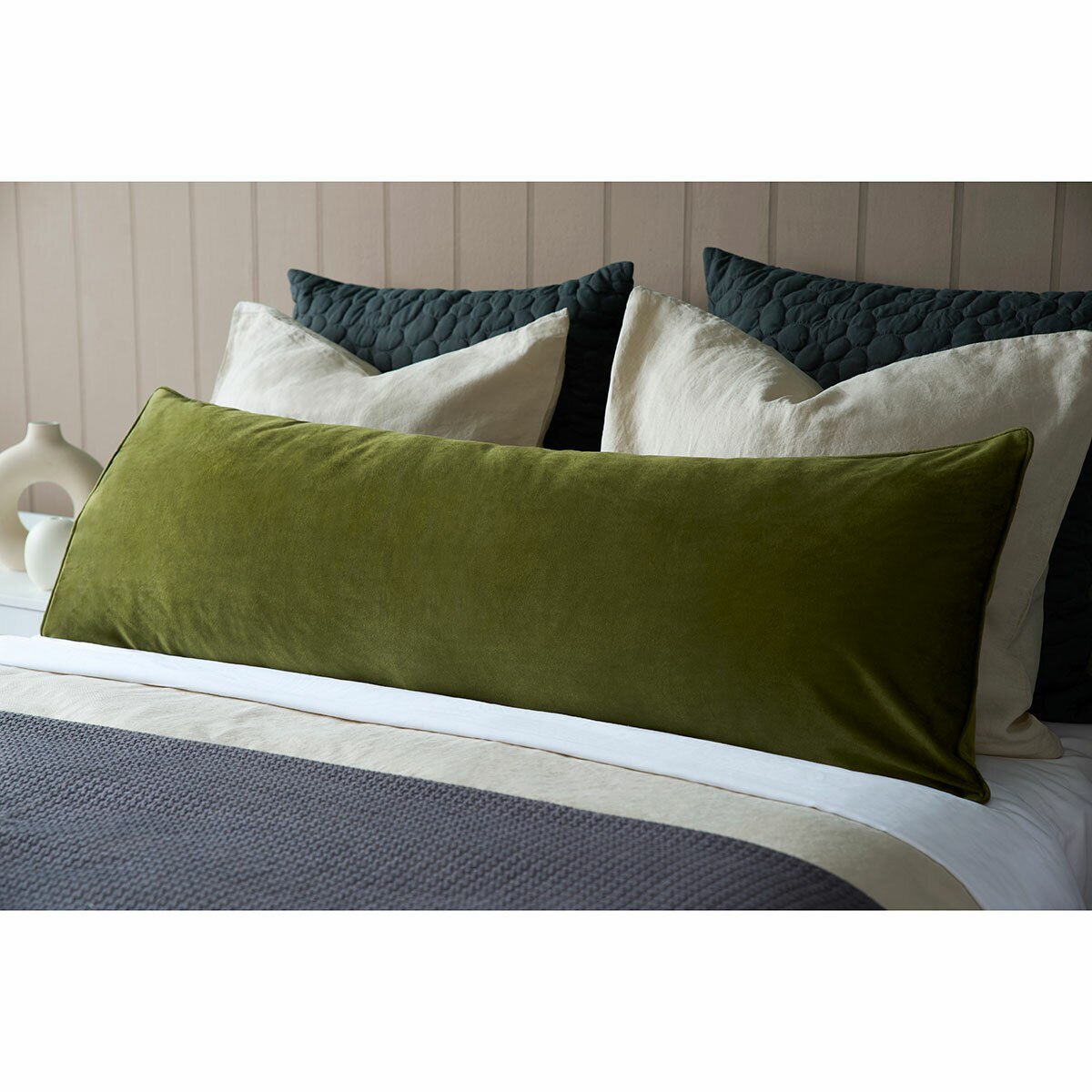Belledorm Velvet Long Bolster Cushion in 4 Colours, 43 x 120 cm