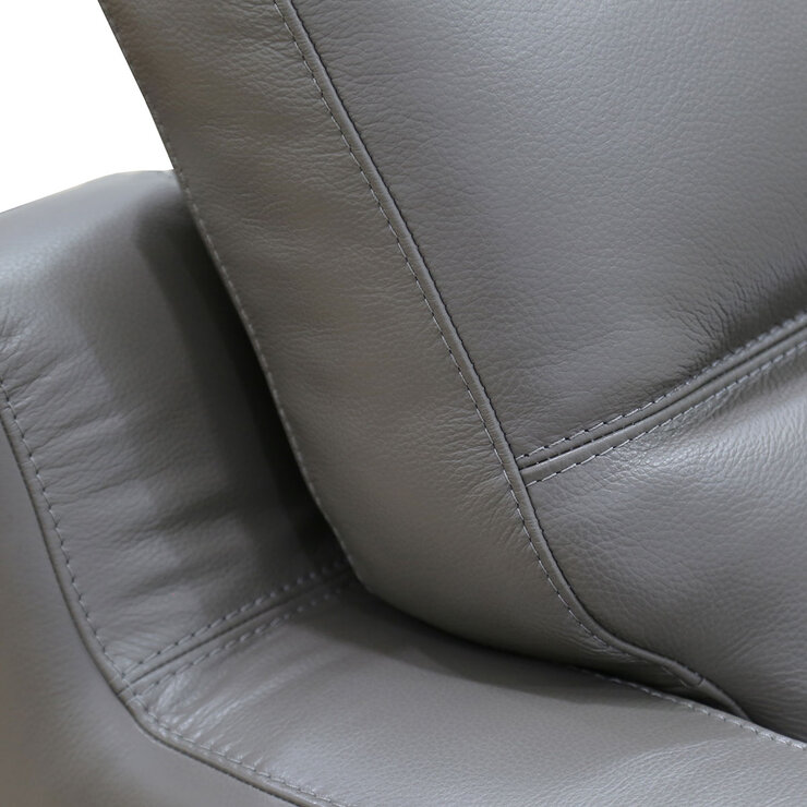 Colby Dark Grey Leather Armchair with Power Footrest