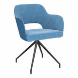 AKANTE Chicago Blue Swivel Dining Chair, 2 Pack