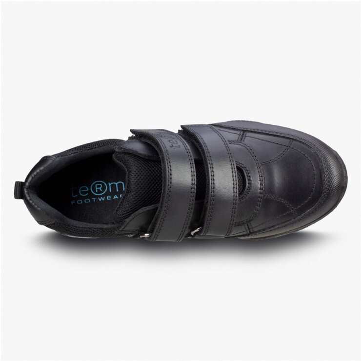 TeⓇm Chivers Double Touch Fastening Boy's School Shoes, Size 9