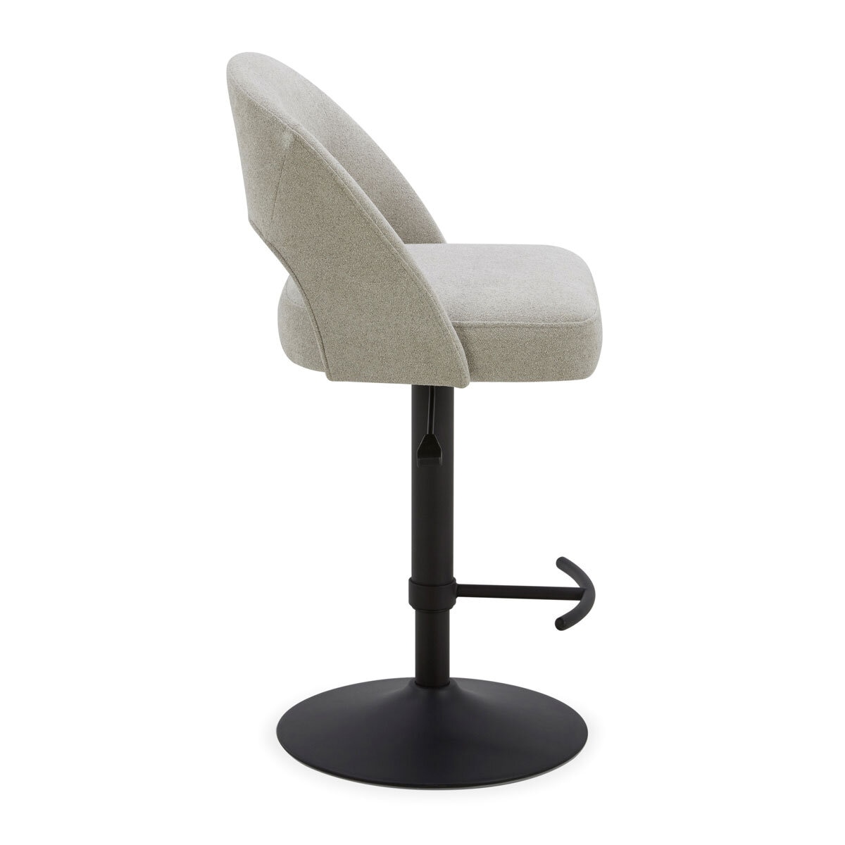 Kobe Grey Fabric Gas Lift Bar Stool