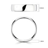 6.0mm Basic Light Court Wedding band. Platinum