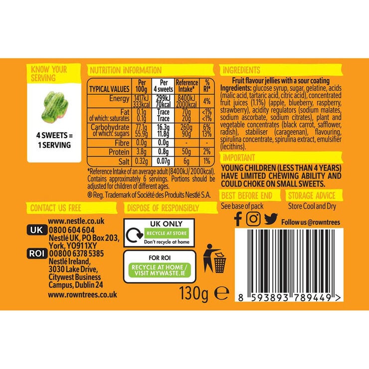 Rowntree's Randoms Fizzy Cactuz, 10 x 130g