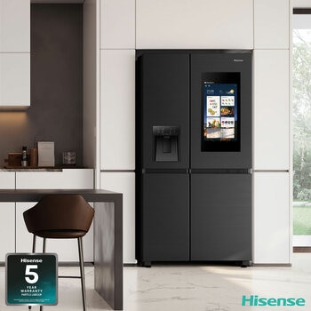 Hisense PureFlat Eclipse RS9P628GPFE, Plumbed Multidoor Fridge Freezer, E Rated In Dark Steel