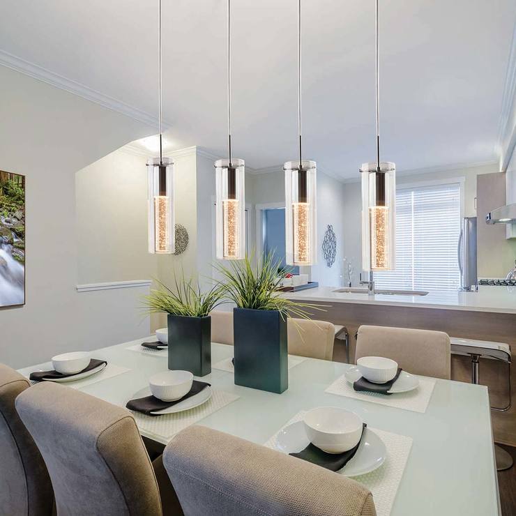 Artika Champagne Glow 4 Cylinder LED Pendant Light Costco UK