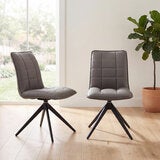 Indus Valley Skylar Grey Faux Leather Dining Chair, 2 Pack Indus Valley Skylar Grey Faux Leather Dining Chair, 2 Pack