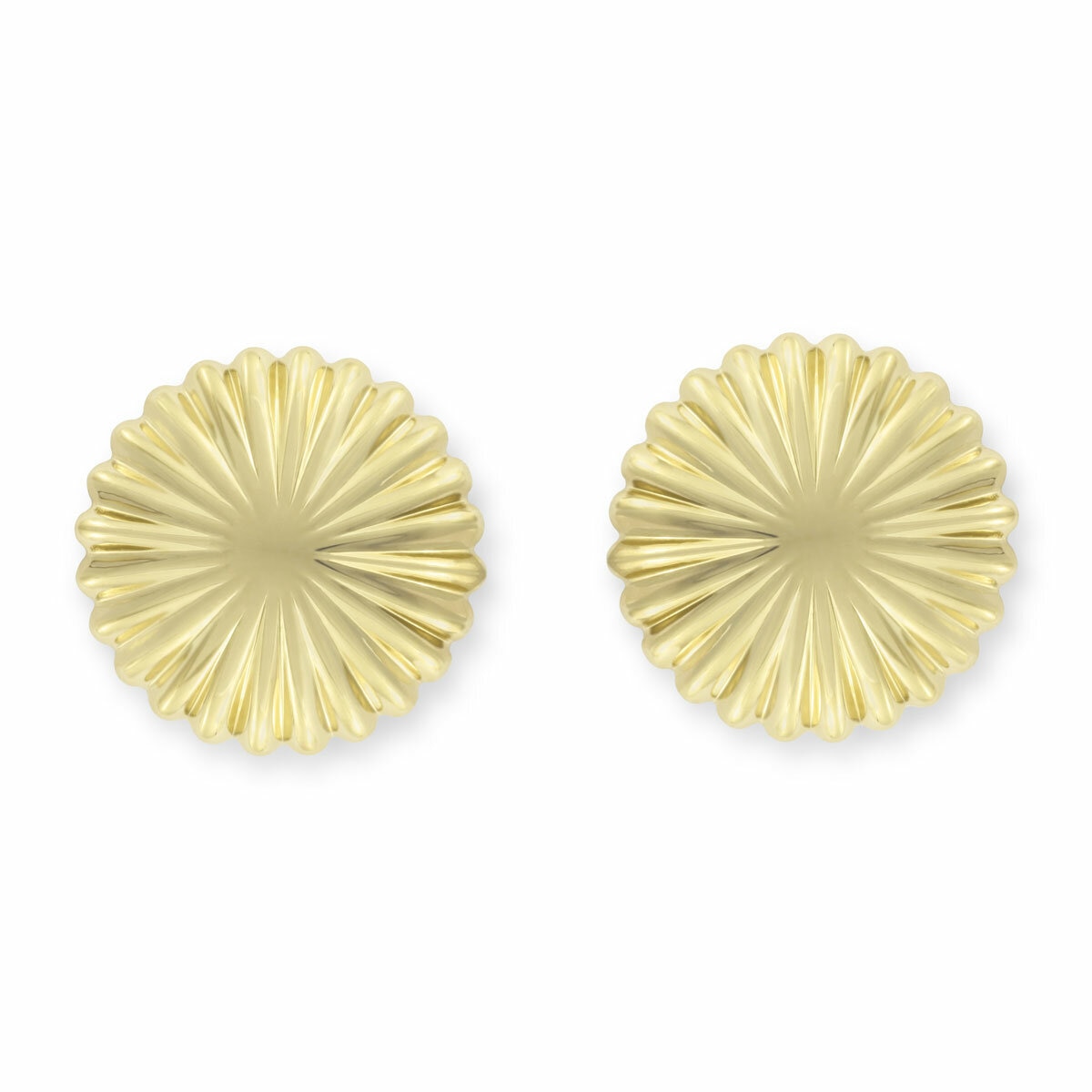 14ct Yellow Gold Textured Disc Stud Earrings 14ct Yellow Gold Textured Disc Stud Earrings