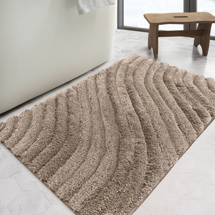 Safdie Tufted Wave Taupe Bath Mat, 56 x 91 cm Safdie Tufted Wave Taupe Bath Mat, 56 x 91 cm