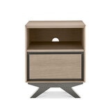 Bentley Designs Brunel Scandi Oak & Dark Grey One Drawer Nightstand, 2 Pack, Dimensions