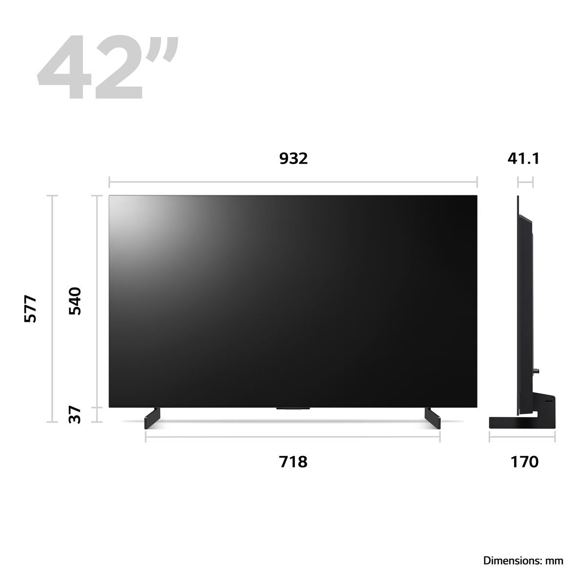 LG OLED42C34LA 42 Inch OLED 4K Ultra HD Smart TV