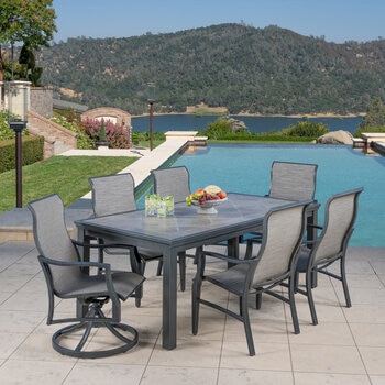 SunVilla Havana 7 Piece Sling Dining Patio Set + Cover