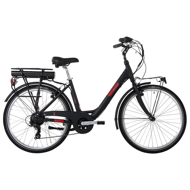 Lombardo 26" (66 cm) Levanzo City E-Bike in Black/Red