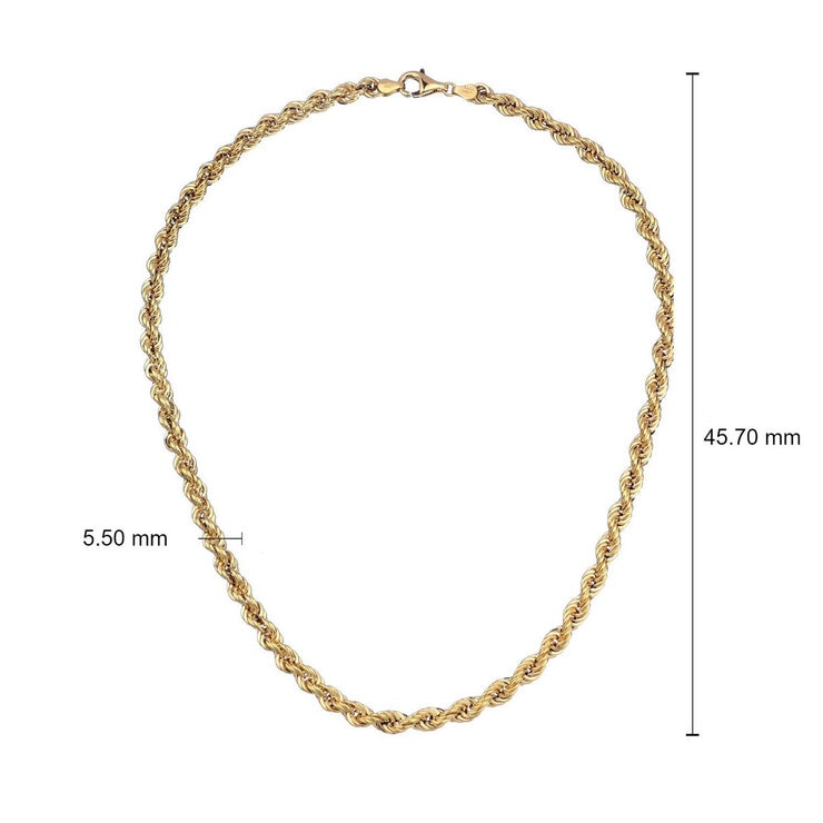 14ct Yellow Gold Rope Chain Necklace 14ct Yellow Gold Rope Chain Necklace