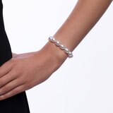 10-10.5mm Cultured Freshwater White Oval Pearl Bracelet, 18ct White Gold