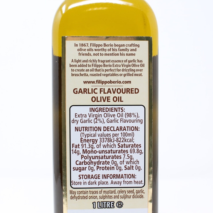 Filippo Berio Garlic Flavoured Olive Oil, 1L Costco UK