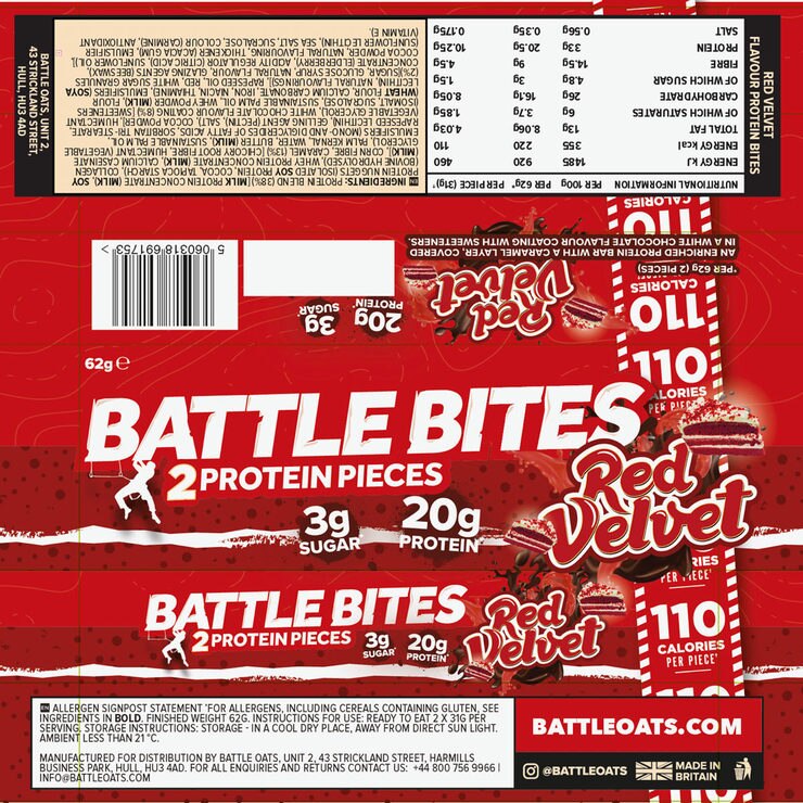 Battle Bites Birthday Cake &amp; Red Velvet Protein Pieces, 24