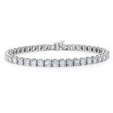 6.00ctw Round Brilliant Cut Diamond Tennis Bracelet, 18ct White Gold