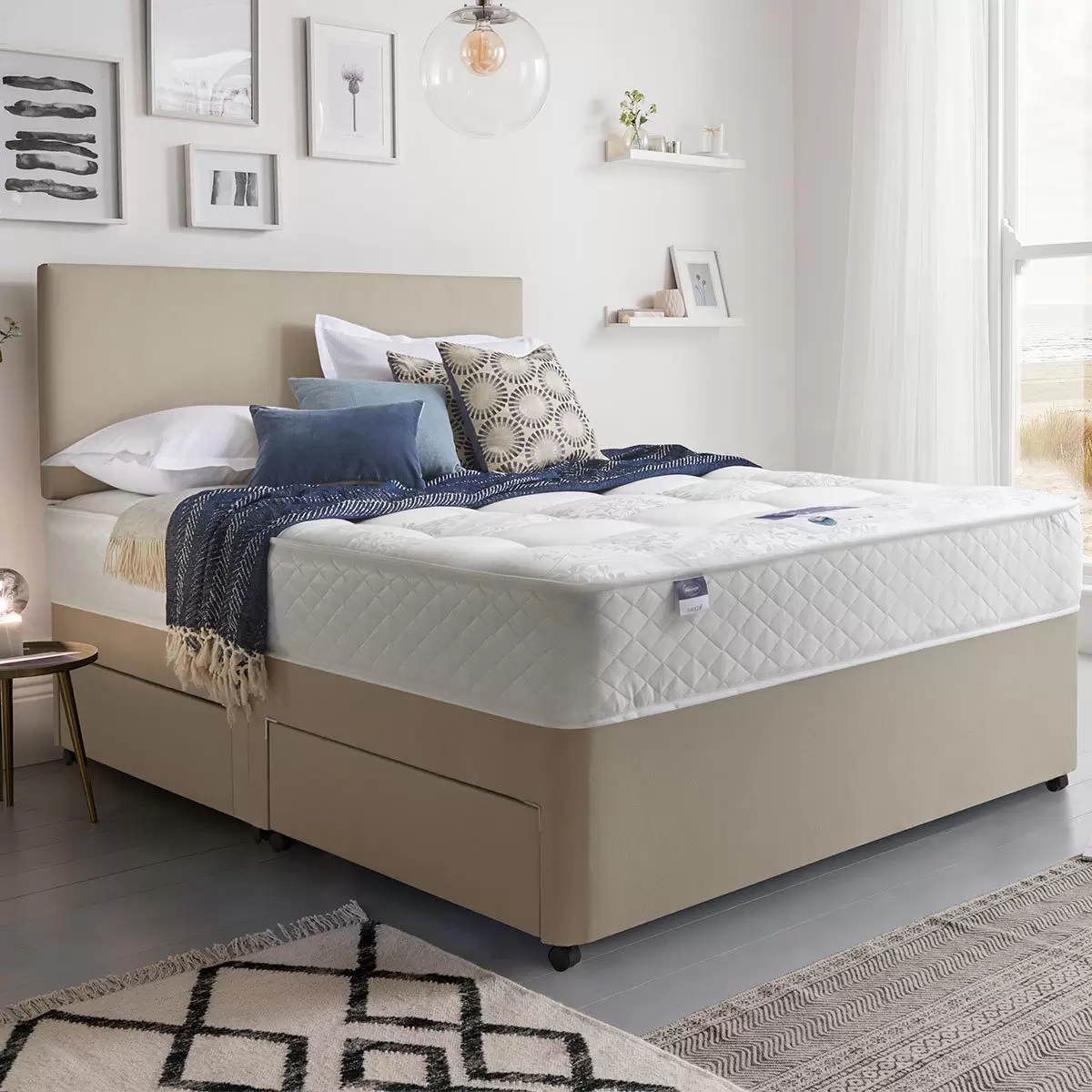 Silentnight Bexley Eco Miracoil Ortho Mattress & Divan Set in Sandstone in 4 Sizes